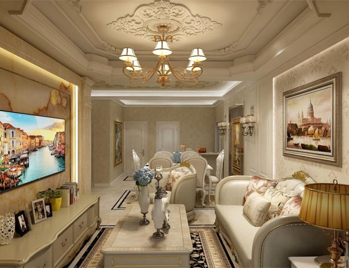 星雨華府106㎡歐式裝修效果圖